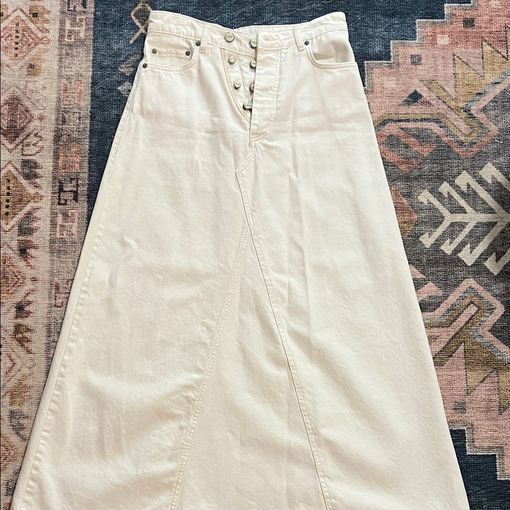 Ganni White Denim Skirt